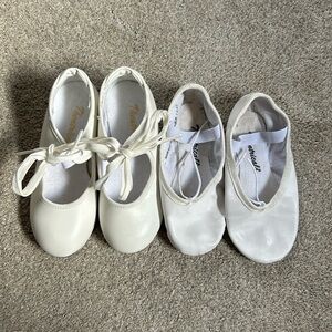 Theatricals Size 9 Toddler White Tap & Ballet Shoes Bundle
